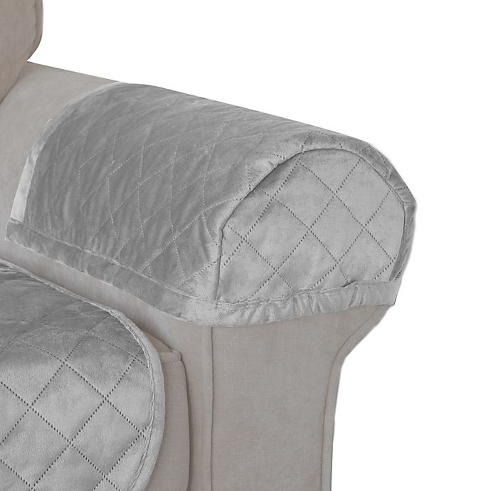 slide 3 of 6, Smart Fit Waterproof Plush Recliner Cover - Grey, 3 ct