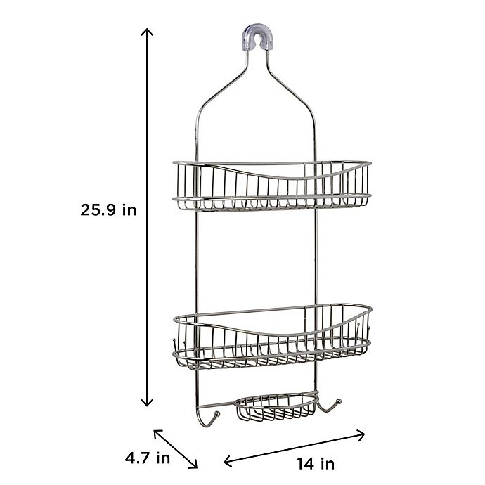 slide 3 of 4, ORG NeverRust Extra Wide Stainless Steel Shower Caddy, 1 ct