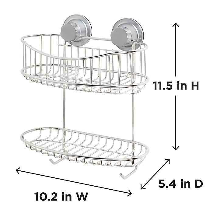 slide 4 of 5, ORG NeverRust Power Grip Pro 2-Tier Stainless Steel Shower Basket, 1 ct