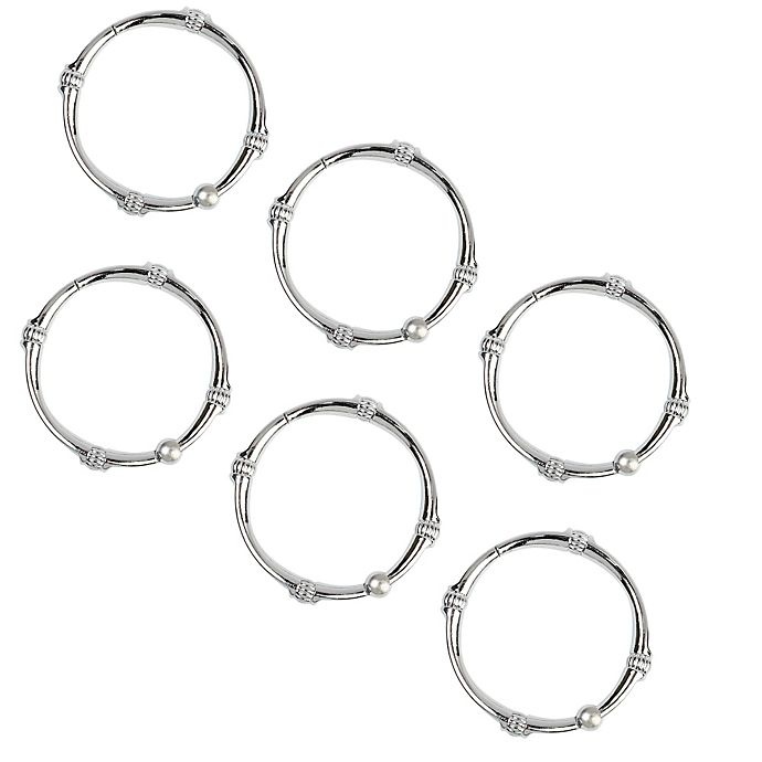 slide 2 of 3, Titan NeverRust Madison Shower Curtain Rings - Chrome, 12 ct