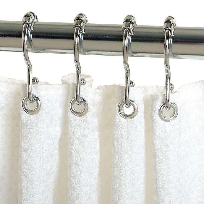 slide 2 of 2, Titan NeverRust Aluminum Roller Shower Curtain Hooks - Chrome, 12 ct