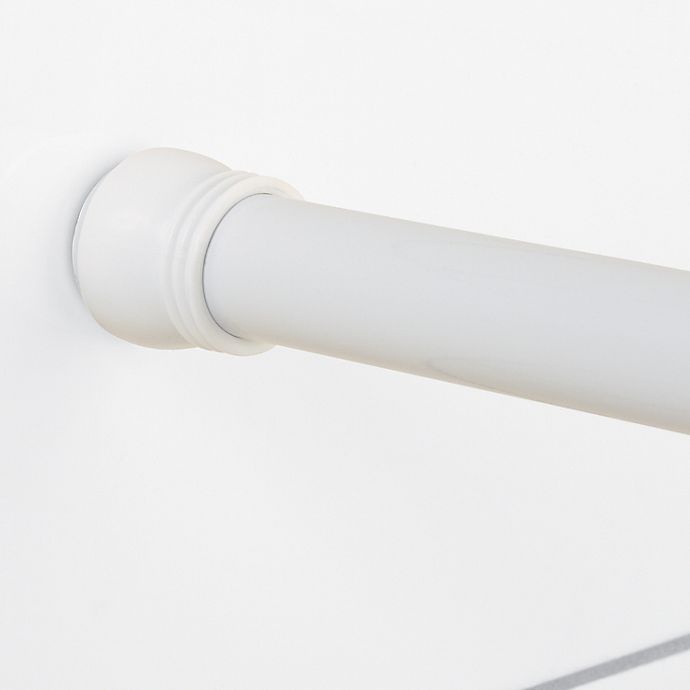 slide 2 of 7, Titan NeverRust Aluminum Adjustable Tension Stall Shower Rod - White, 40 in