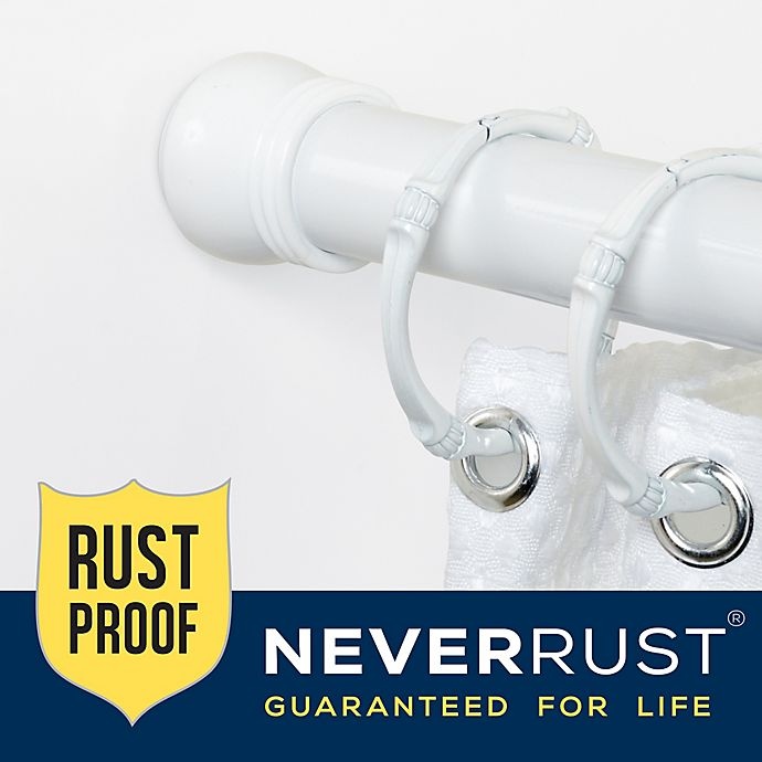 slide 4 of 7, Titan NeverRust Aluminum Adjustable Tension Stall Shower Rod - White, 40 in