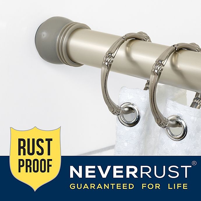 slide 4 of 7, Titan NeverRust Aluminum Tension Shower Rod - Nickel, 72 in