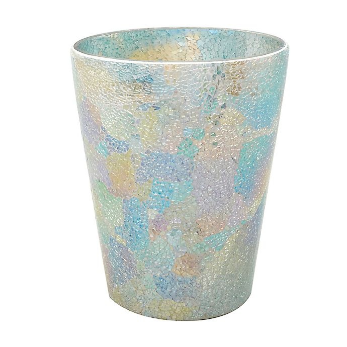 slide 1 of 2, India Ink Aurora Cracked Glass Wastebasket - Pastel, 1 ct