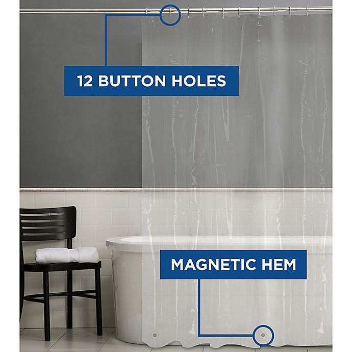 slide 2 of 6, Simply Essential Lightweight Clear PEVA Shower Curtain Liner, 70 in x 84 in