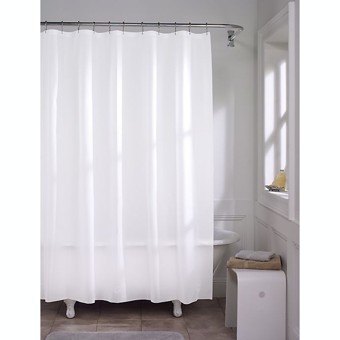 slide 2 of 6, Simply Essential Mediumweight PEVA Shower Curtain Liner - White, 70 in x 72 in