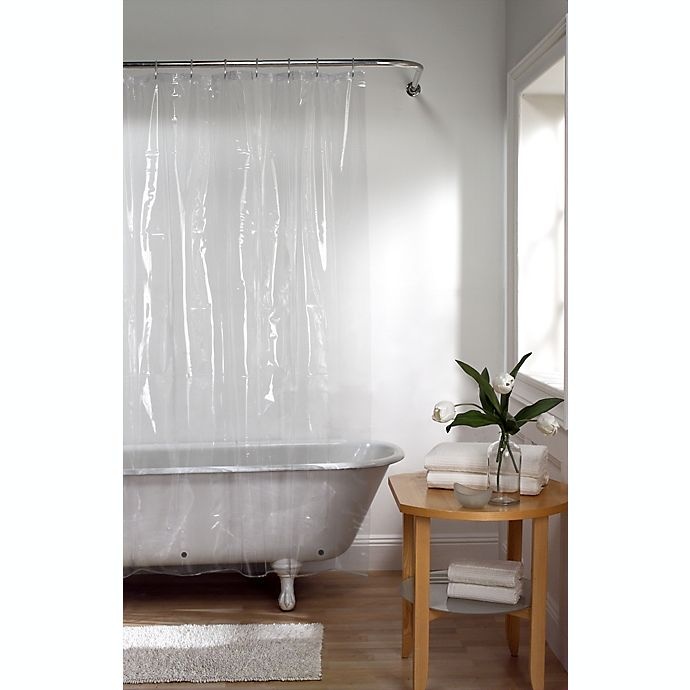 slide 2 of 6, Simply Essential Mediumweight Clear PEVA Shower Curtain Liner, 70 in x 72 in