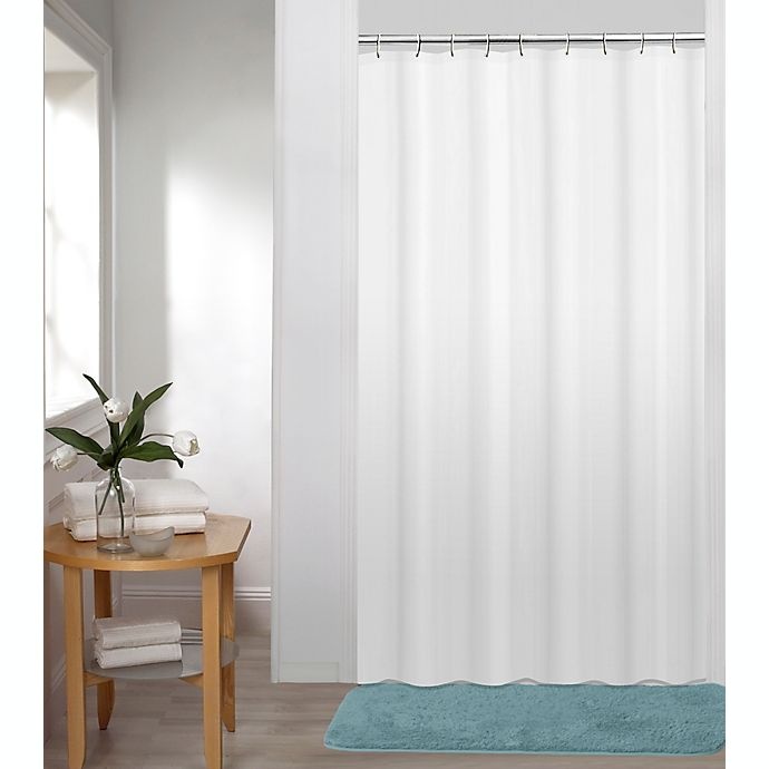 slide 2 of 6, Simply Essential Mediumweight PEVA Shower Curtain Liner - White, 54 in x 78 in