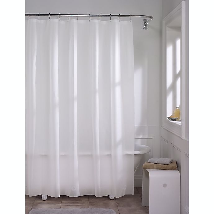 slide 3 of 6, Simply Essential Medium Weight PEVA Shower Curtain Liner - Frost, 70 in x 84 in