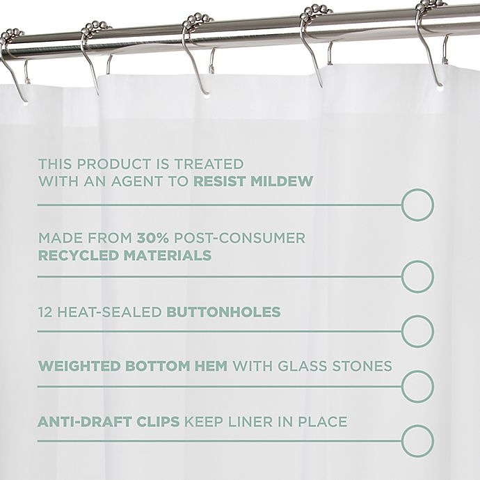 slide 2 of 6, Haven Recycled Medium Weight PEVA Shower Curtain Liner - Frost, 70 in x 72 in