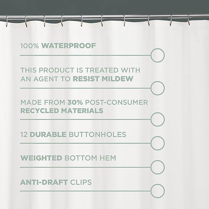 slide 2 of 7, Haven Recycled Cotton Water Repellent Shower Curtain Liner - White, 70 in x 72 in