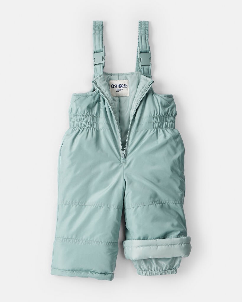 slide 3 of 6, Oshkosh Baby Girl 2-Piece Polka Dot Hooded Snowsuit Jacket & Bib Set - Green Turquoise 18M, 2 pc