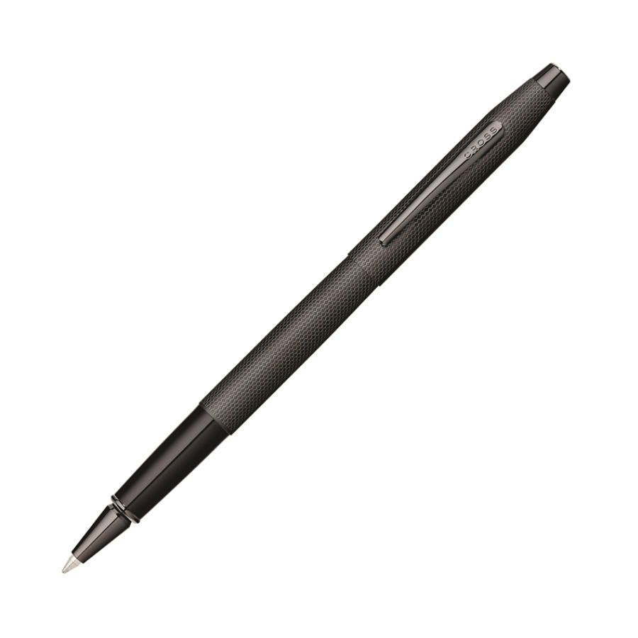 slide 3 of 3, Cross Classic Century Brushed Rollerball Pen, Medium Point, 0.7 Mm, Black Barrel, Black Ink, 1 ct
