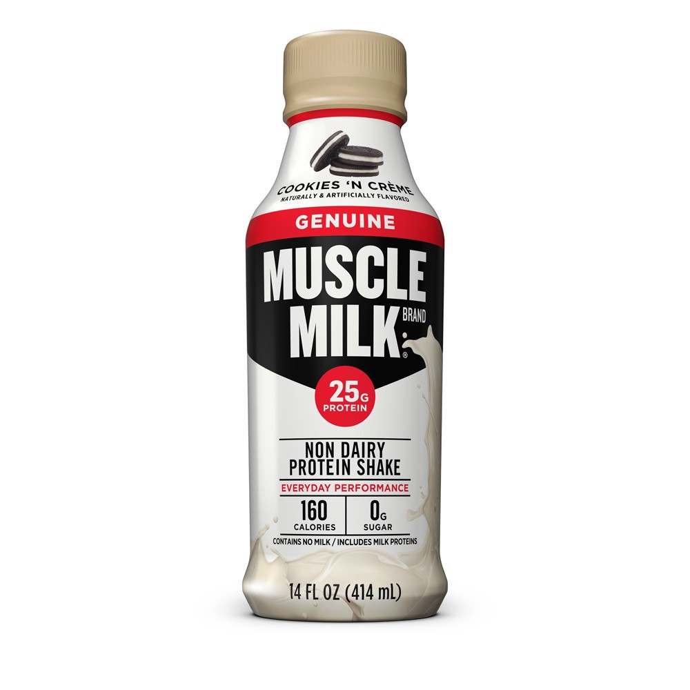 slide 7 of 7, Muscle Milk Cookies & Cream, 14 fl oz