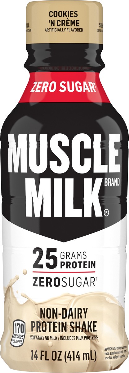 slide 1 of 7, Muscle Milk Cookies & Cream, 14 fl oz