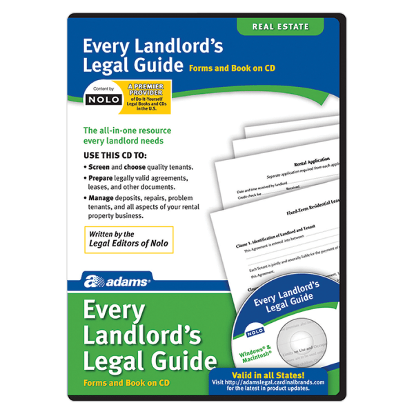 slide 1 of 1, Adams Every Landlord's Legal Guide, For Pc And Apple Mac, Traditional Disc, 1 ct