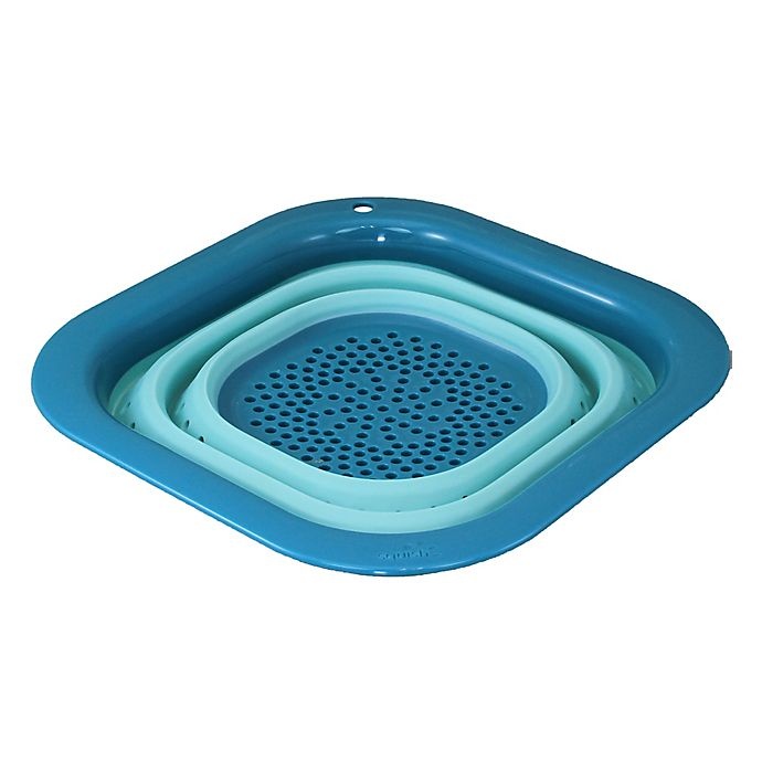 slide 3 of 3, Squish Collapsible Colander - Teal, 3 qt