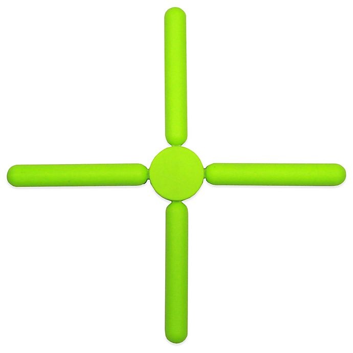 slide 1 of 2, Zing Silicone Folding Trivet - Green, 1 ct