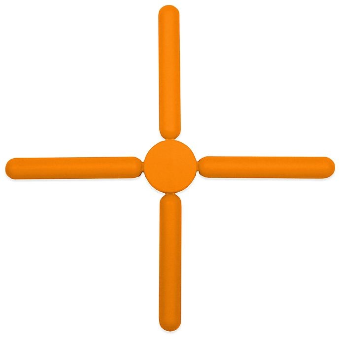 slide 1 of 2, Zing Silicone Folding Trivet - Orange, 1 ct