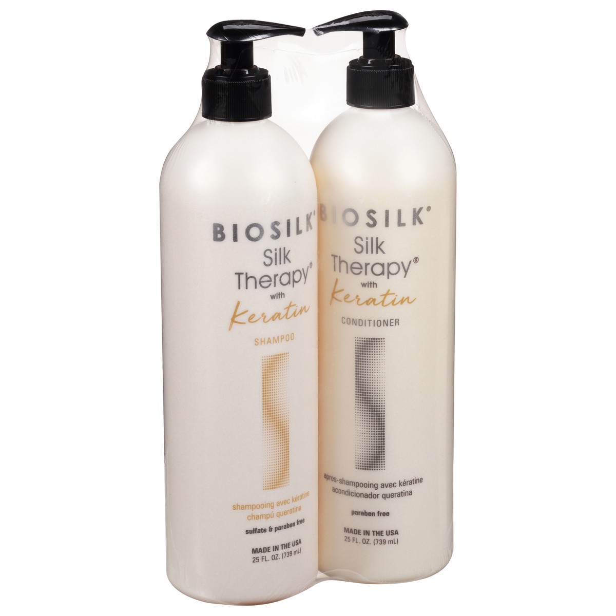 slide 4 of 9, Biosilk Silk Therapy With Keratin Strengthening & Conditioning Duo, 25 fl oz