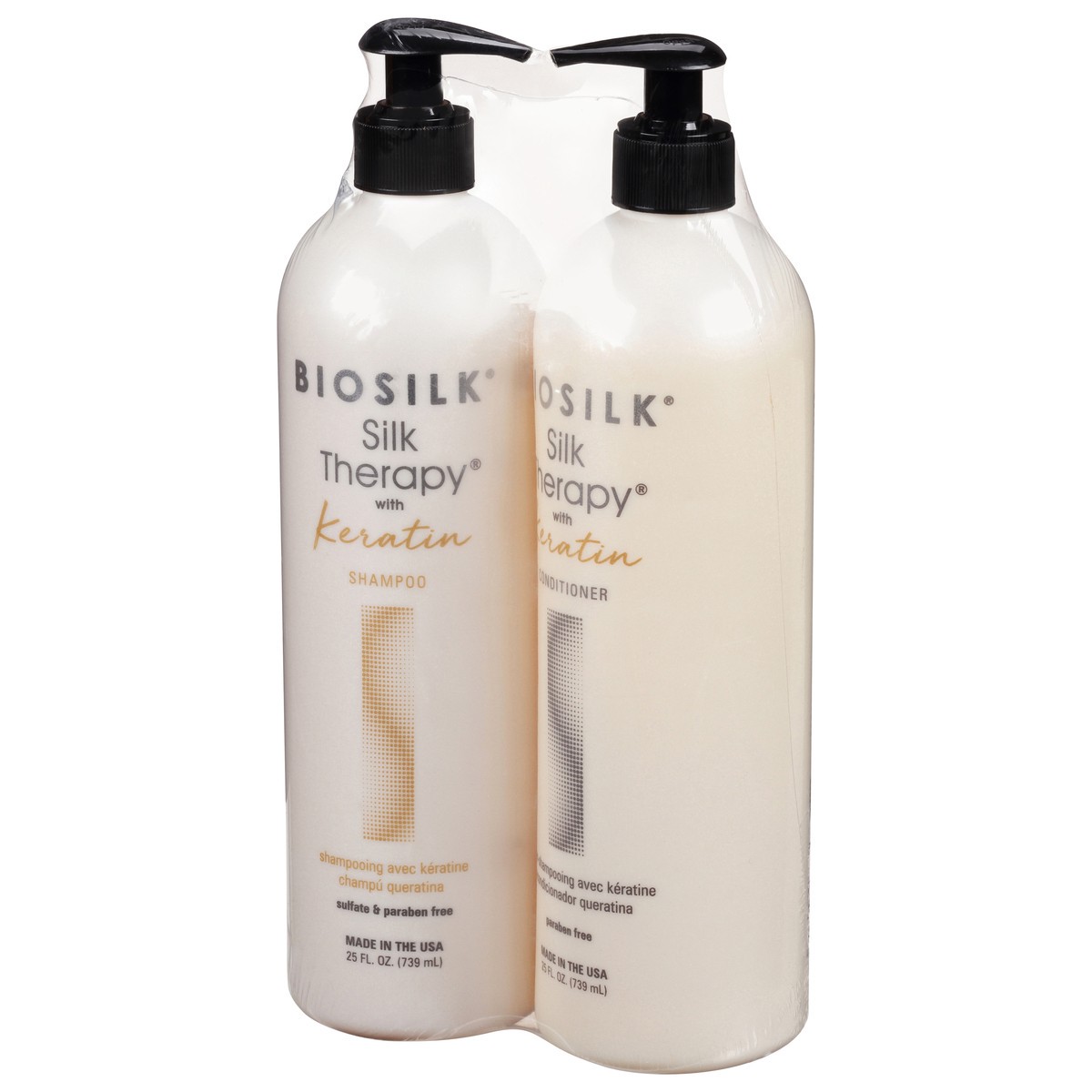 slide 6 of 9, Biosilk Silk Therapy With Keratin Strengthening & Conditioning Duo, 25 fl oz
