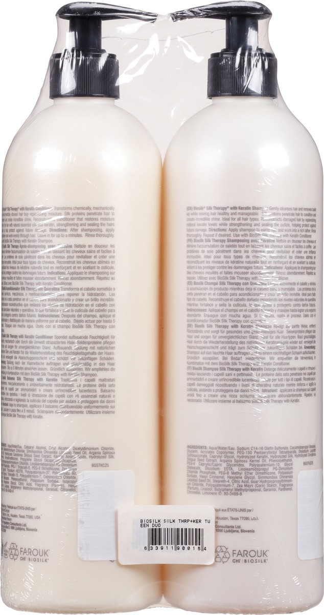 slide 3 of 9, Biosilk Silk Therapy With Keratin Strengthening & Conditioning Duo, 25 fl oz