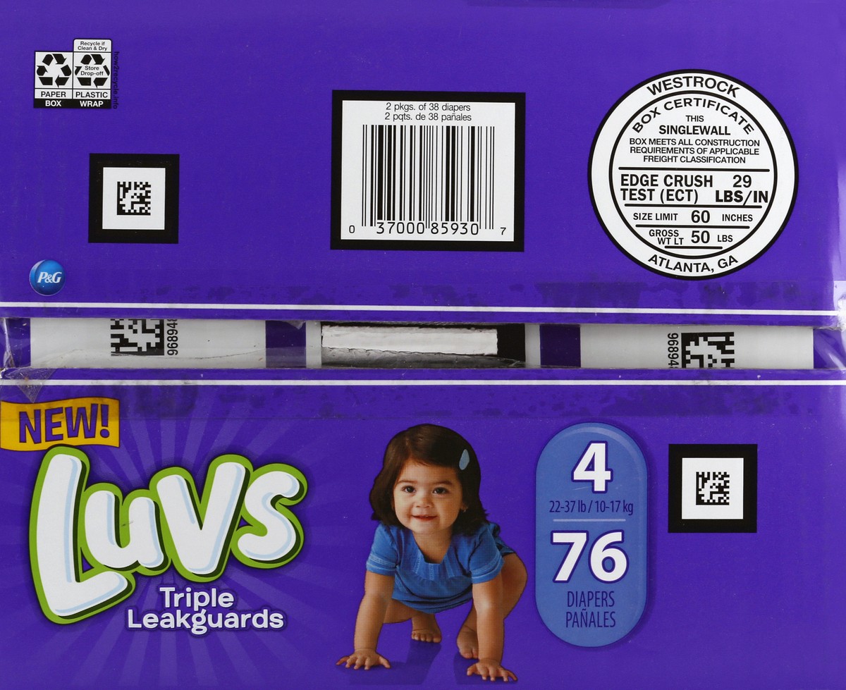 slide 4 of 6, Luvs Diapers, Family Pack, 76 ct