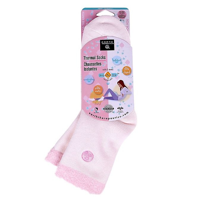 slide 1 of 1, Earth Therapeutics Shea Butter Thermal Socks - Pink, 1 ct