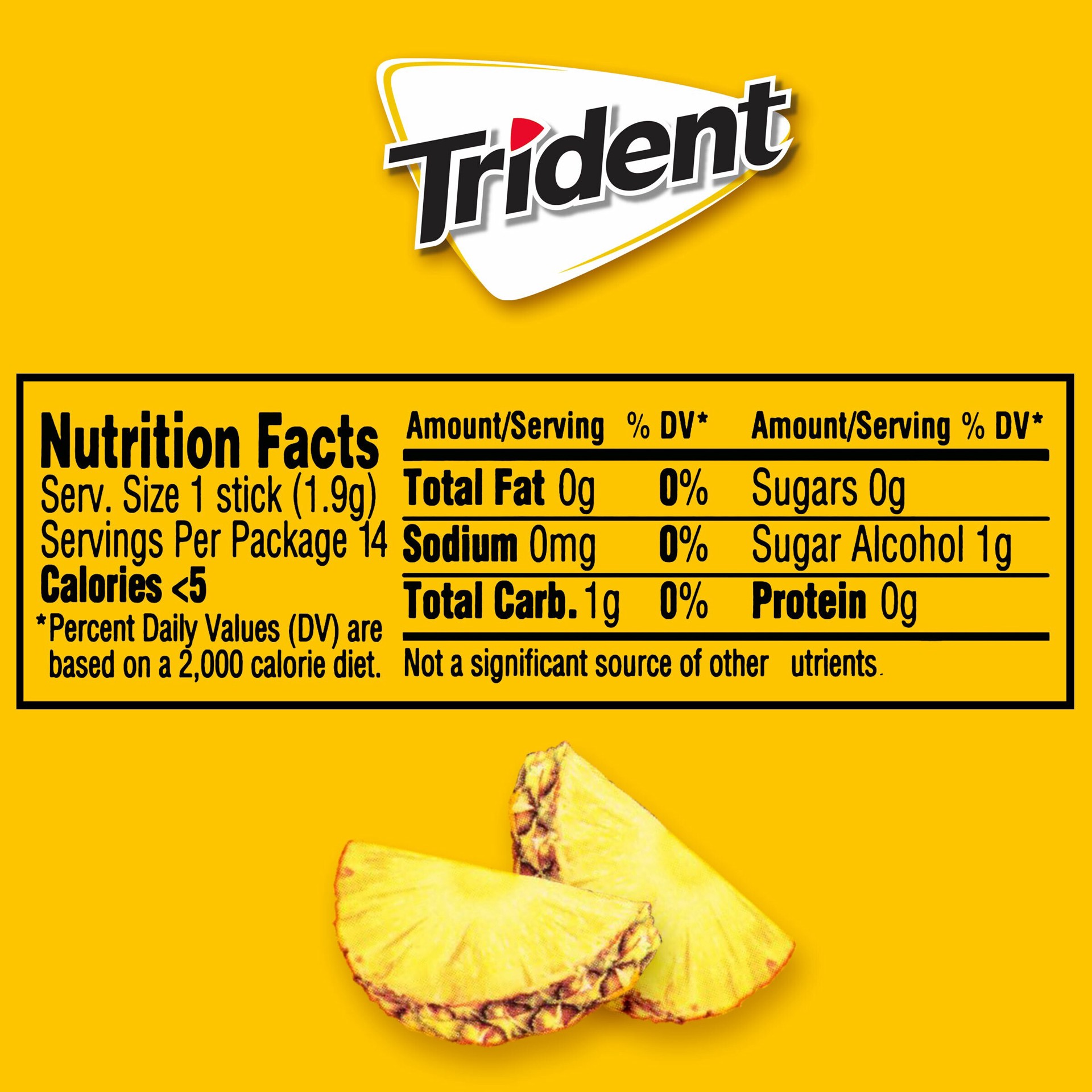 slide 4 of 9, Trident Pineapple Twist Sugar Free Gum, 14 Ct, 14 ct