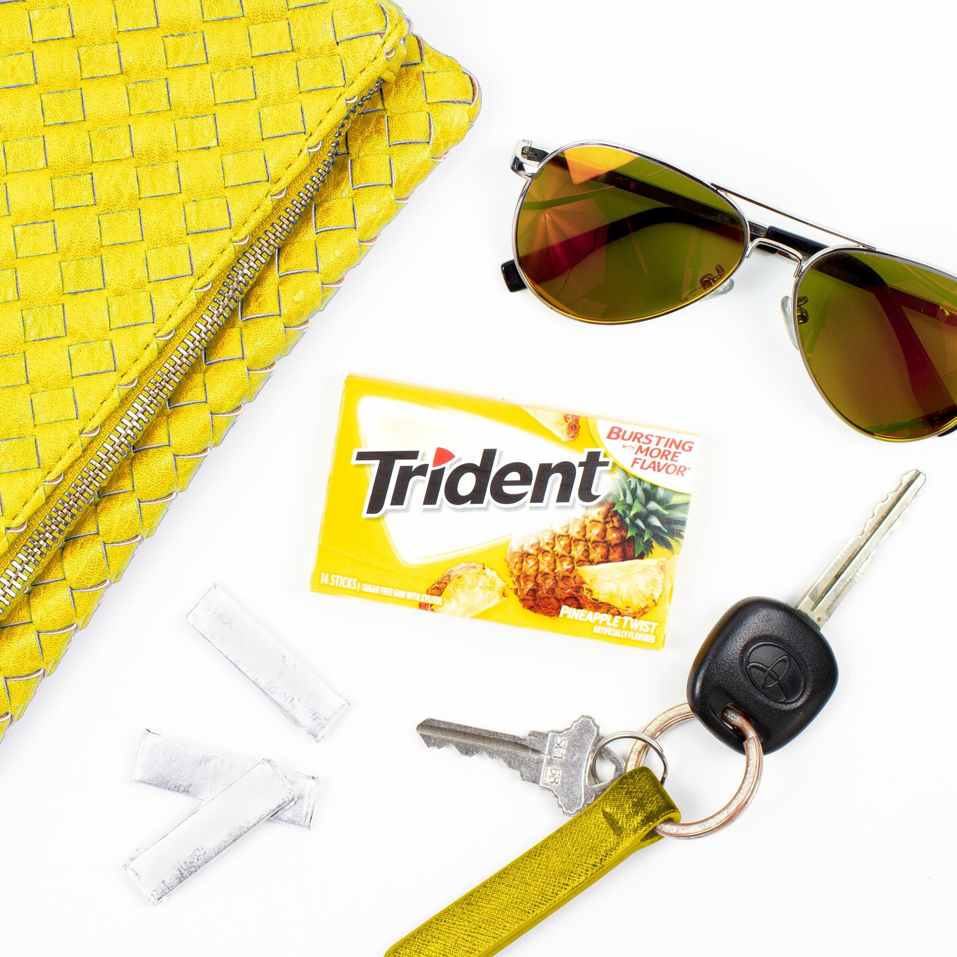 slide 2 of 9, Trident Pineapple Twist Sugar Free Gum, 14 Ct, 14 ct