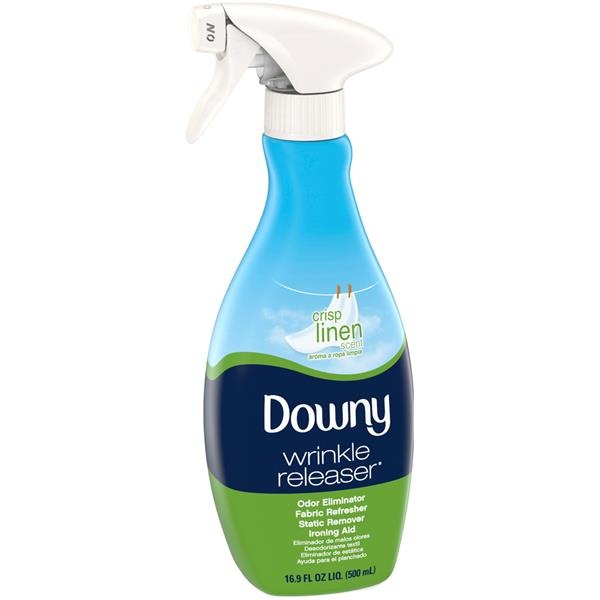 slide 1 of 1, Downy Wrinkle Releaser Fabric Refresher, Crisp Linen Scent, 16.9 fl oz