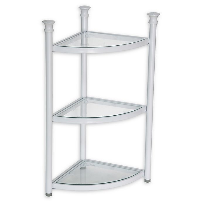 slide 1 of 2, ORG 3-Tier Corner Shelf - White, 1 ct