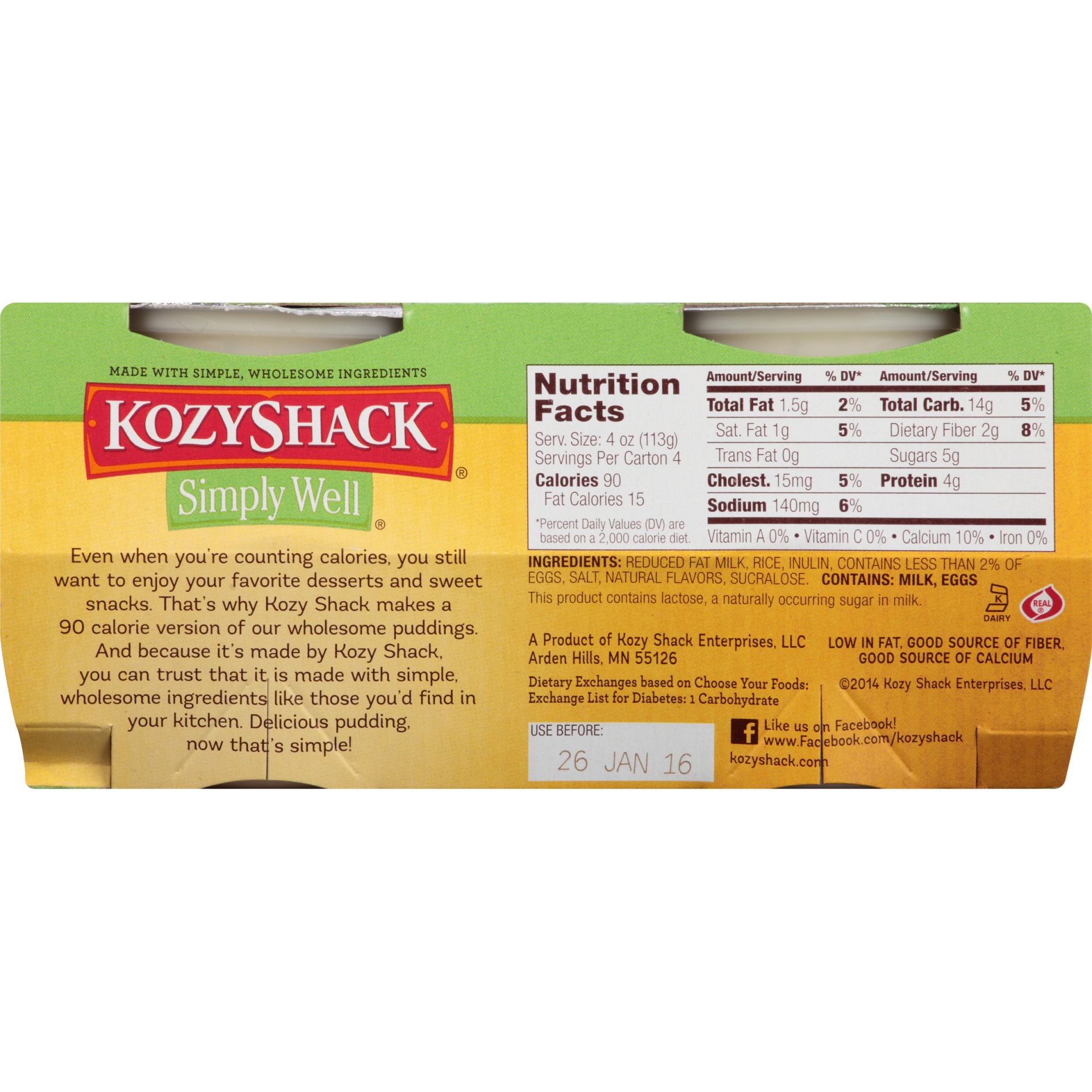 slide 6 of 8, Kozy Shack Simply Well Rice Pudding, 4 ct; 4 oz