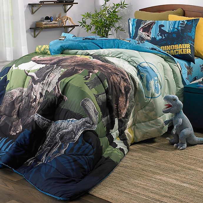 slide 3 of 3, Jurassic World 2 Twin/Full Reversible Comforter - Blue, 1 ct