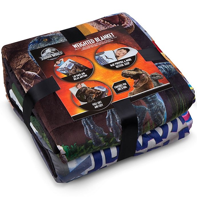 slide 3 of 6, Jurassic World Reversible Weighted Blanket - Grey/Black, 36 in x 48 in