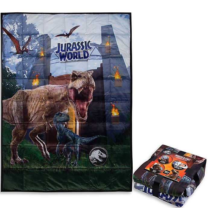 slide 4 of 6, Jurassic World Reversible Weighted Blanket - Grey/Black, 36 in x 48 in