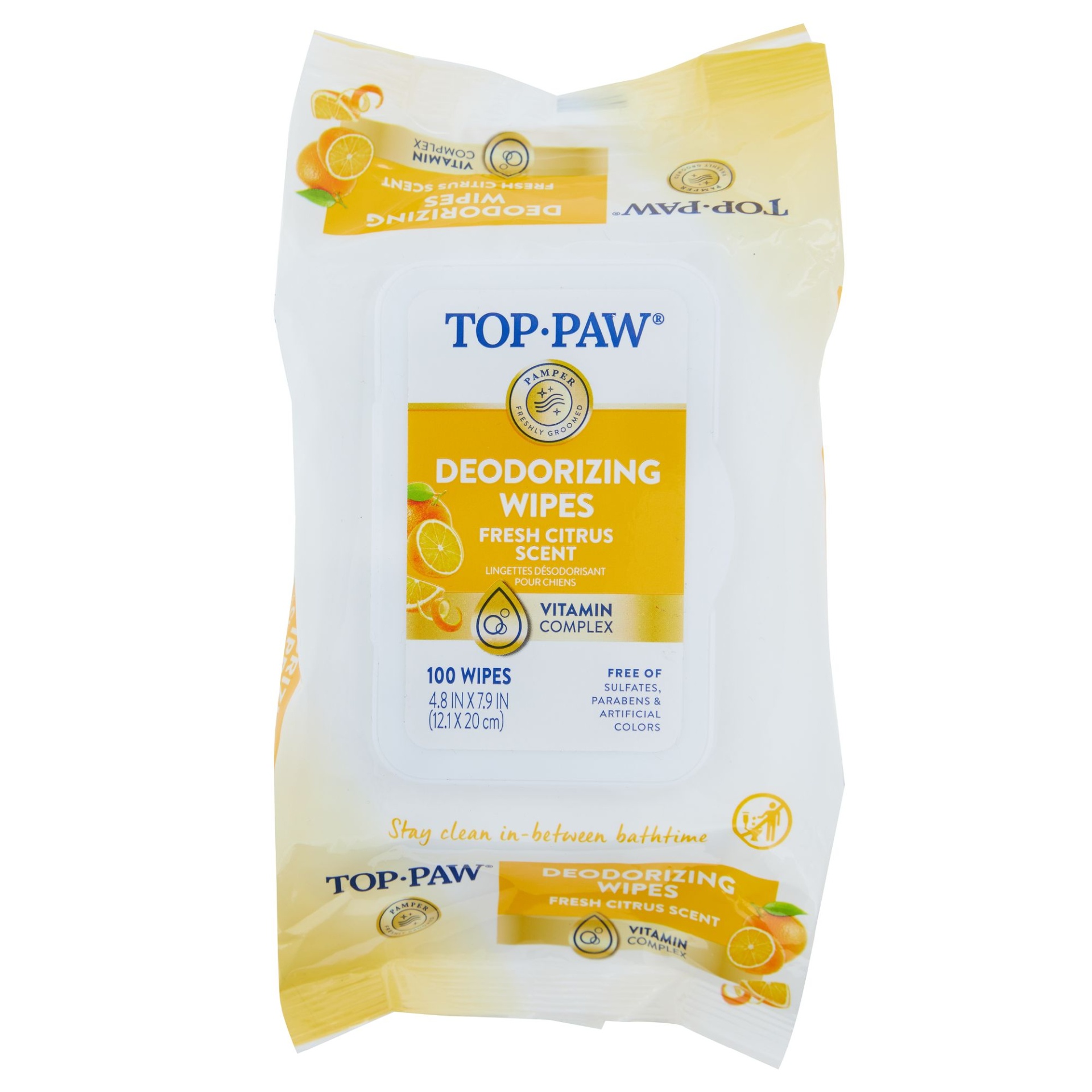 Top Paw Deodorizing Dog Wipes Fresh Citrus, 100 Count 1 ct Shipt