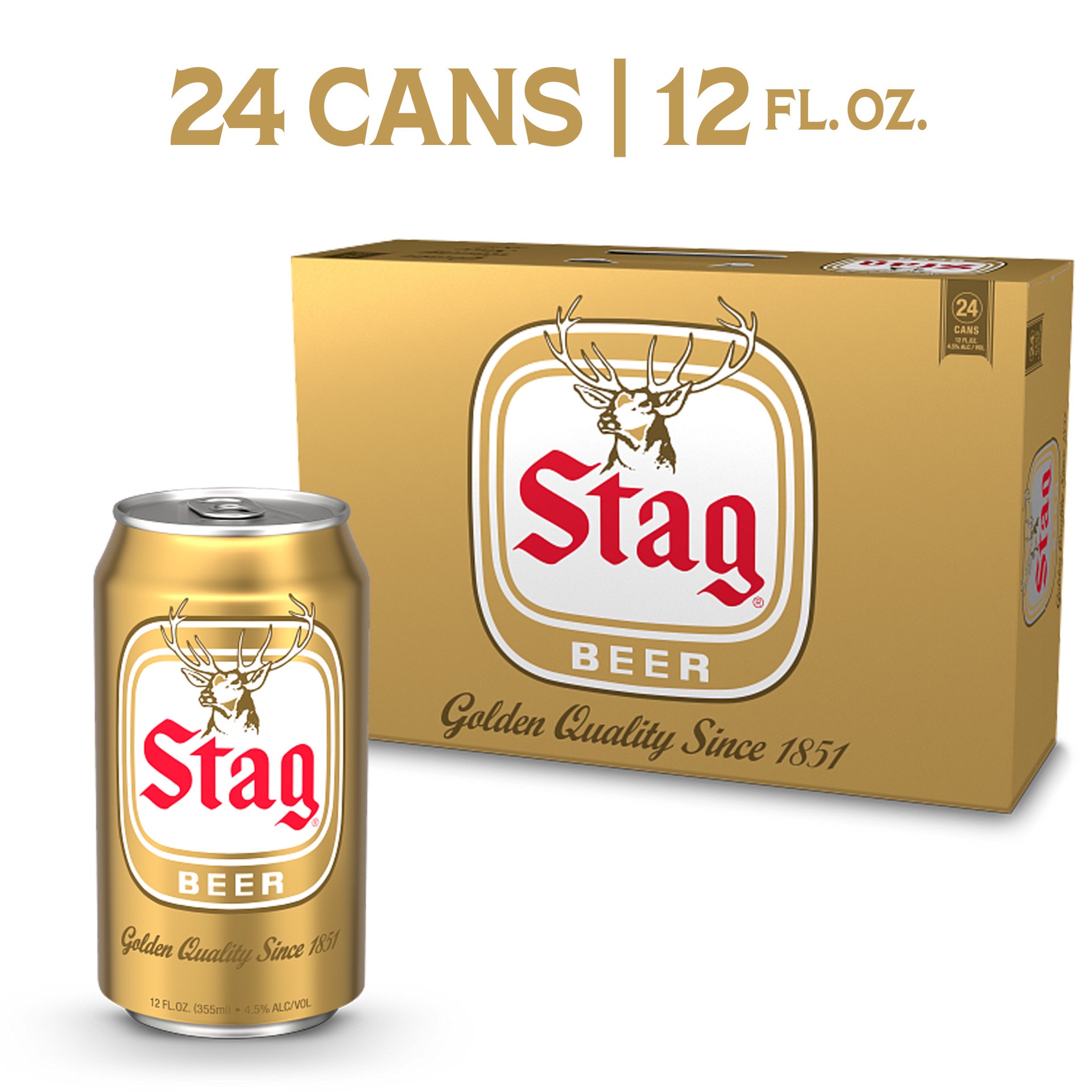 slide 3 of 10, Stag Beer, 24 Pack, 12 fl oz Cans, 24 ct; 12 oz