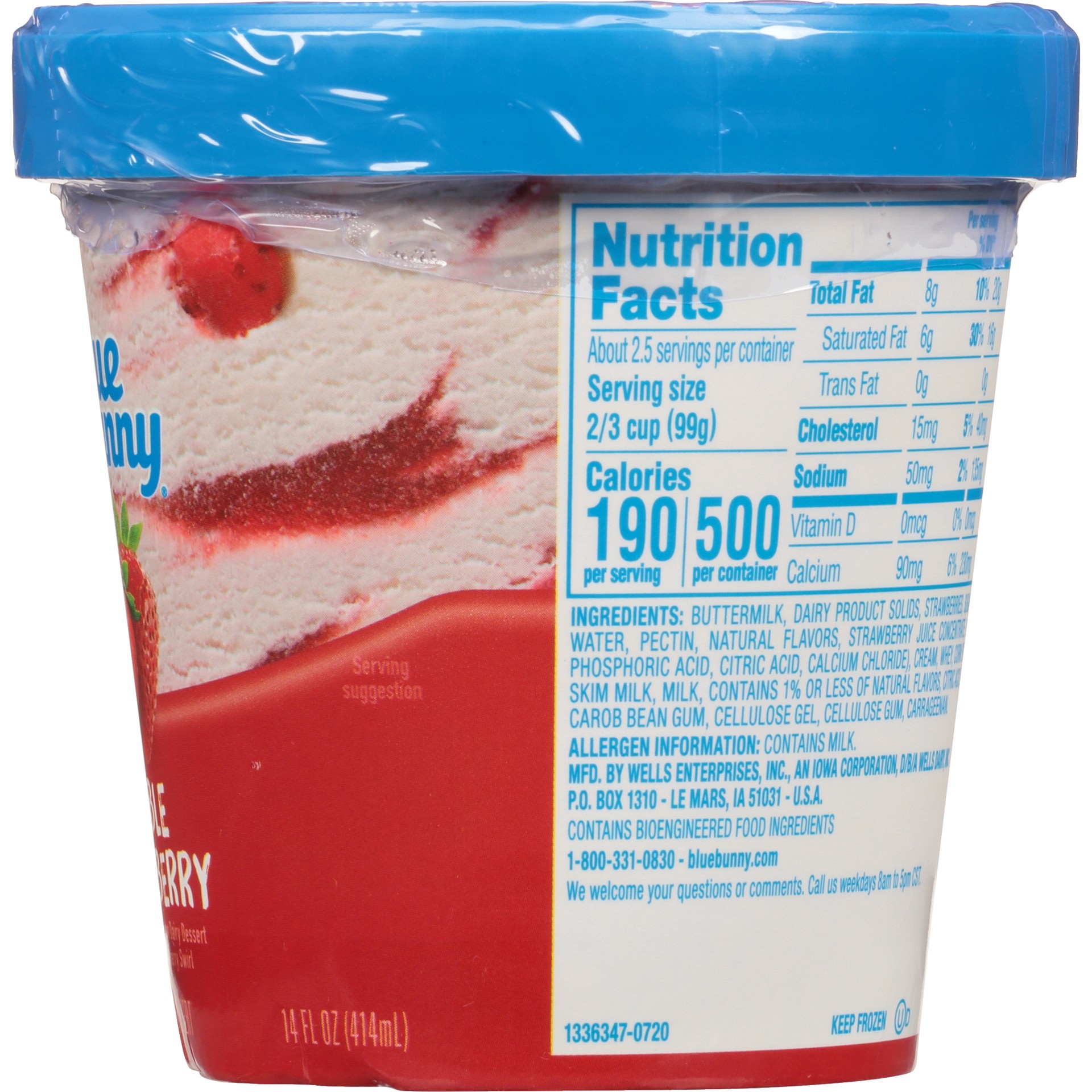 slide 6 of 7, Blue Bunny Double Strawberry Frozen Dessert, 14 oz