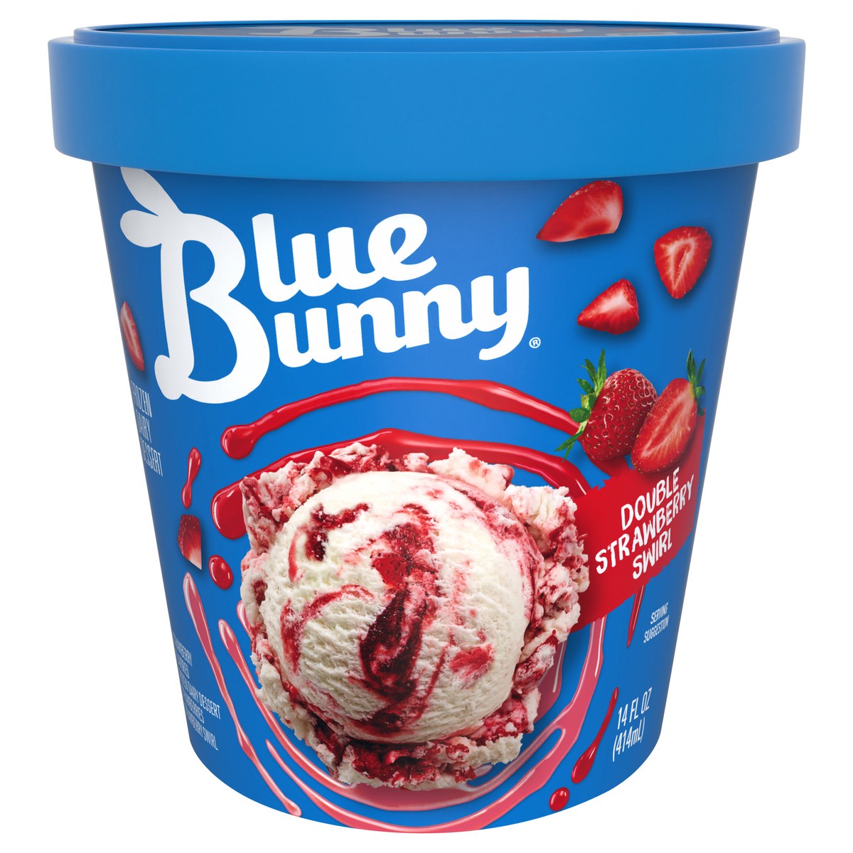 slide 1 of 2, Blue Bunny Double Strawberry Frozen Dessert, 14 fl oz, 14 fl oz