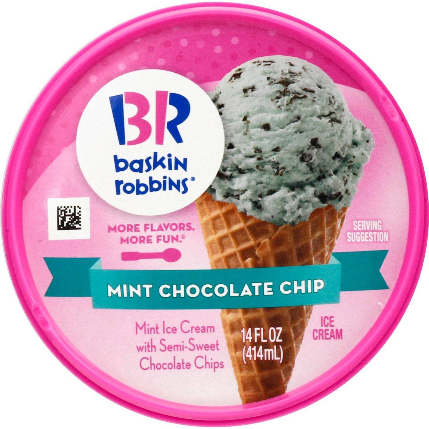 slide 5 of 11, Baskin-Robbins Mint Chocolate Chip Ice Cream 14 fl oz, 14 fl oz