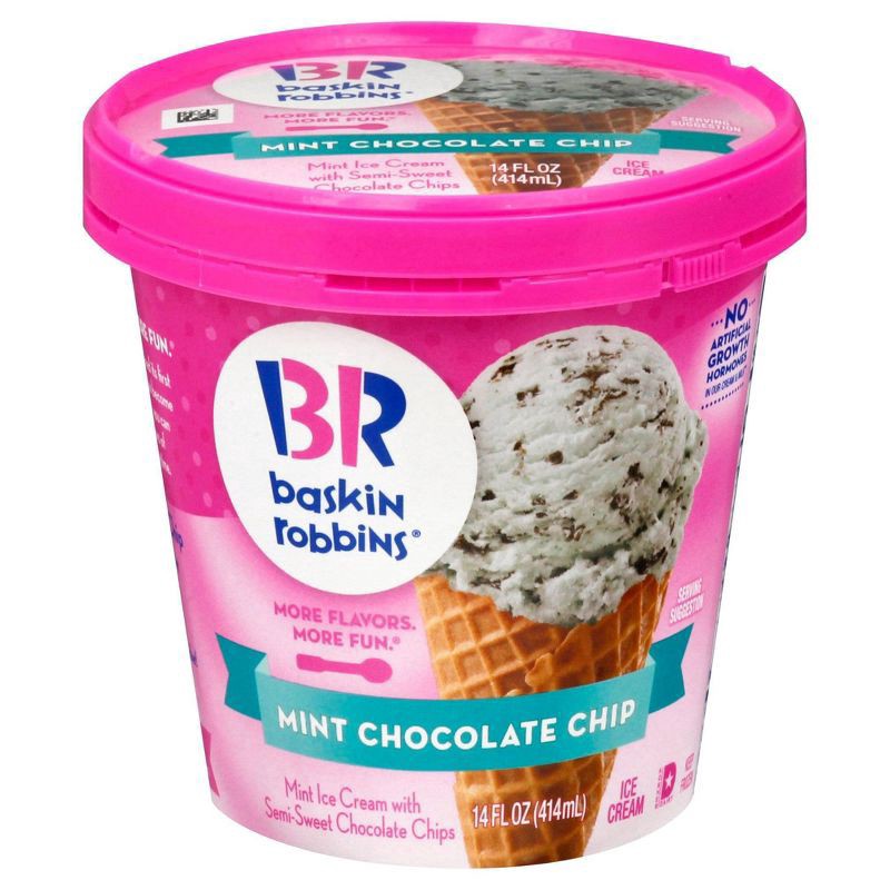 slide 1 of 11, Baskin-Robbins Mint Chocolate Chip Ice Cream 14 fl oz, 14 fl oz