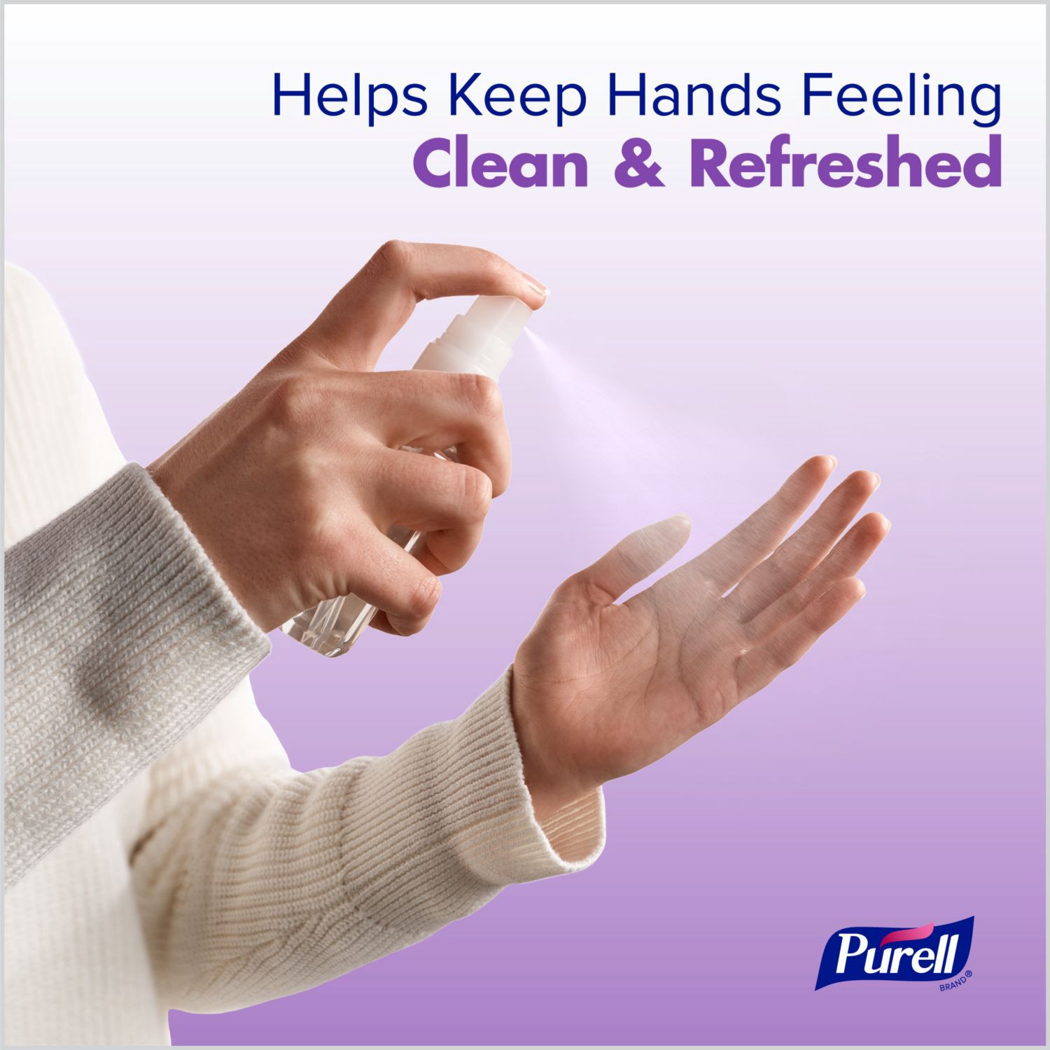 slide 3 of 5, PURELL Advanced Hand Sanitizer Spray, Lavender and Verbena, 2 fl oz Travel Sized Pump Bottle, 2 oz
