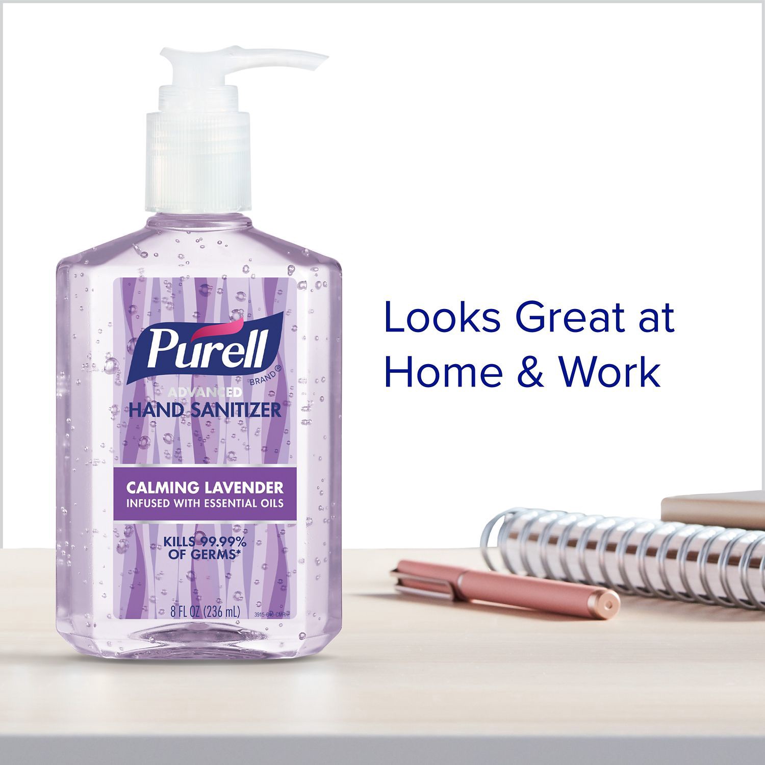 slide 5 of 5, PURELL Advanced Hand Sanitizer Calming Lavender, 8 fl oz Table Top Pump Bottle, 8 oz