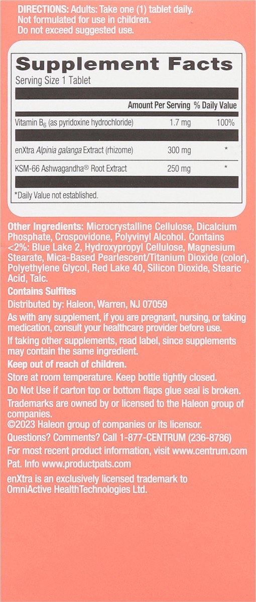 slide 15 of 15, Centrum Clear Mind and Calm Mood Menopause Support Tablets, With Clinically Studied enXtra™, 30 Count, 30 ct