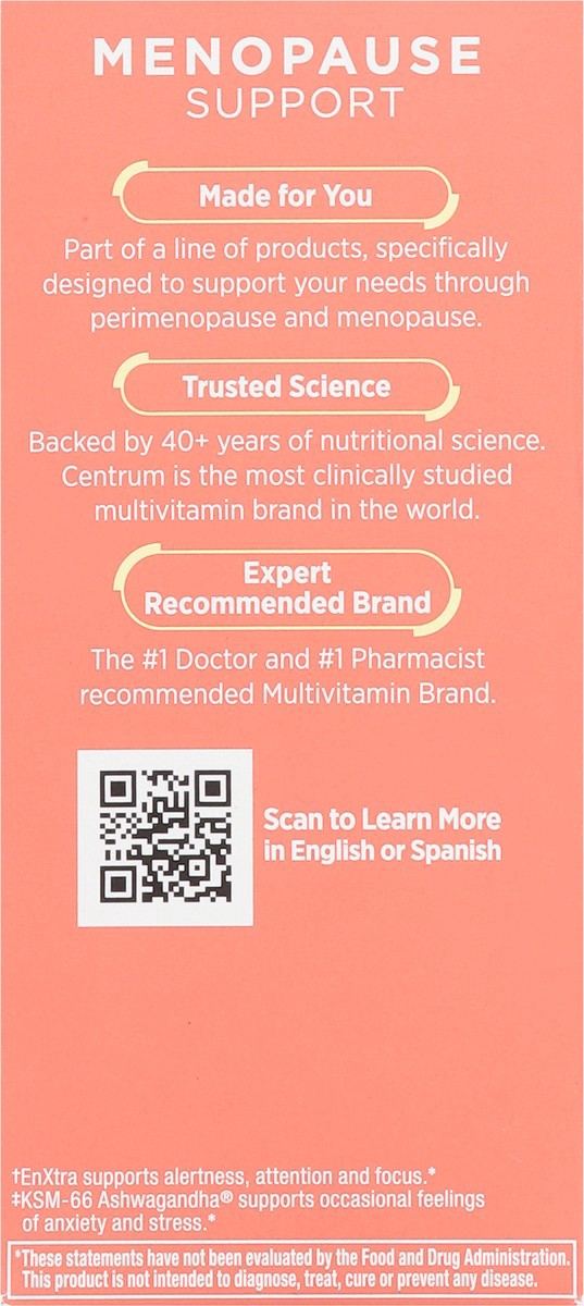 slide 7 of 15, Centrum Clear Mind and Calm Mood Menopause Support Tablets, With Clinically Studied enXtra™, 30 Count, 30 ct