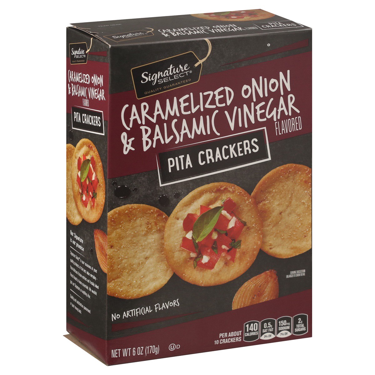 slide 8 of 9, Signature Select Caramelized Onion & Balsamic Vinegar Flavored Pita Crackers 6 oz, 6 oz