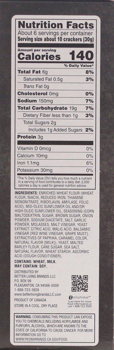 slide 2 of 9, Signature Select Caramelized Onion & Balsamic Vinegar Flavored Pita Crackers 6 oz, 6 oz