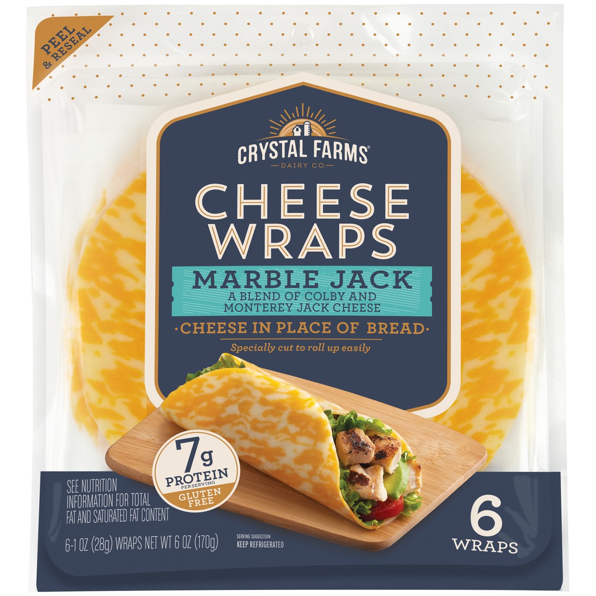 slide 2 of 4, Crystal Farms Jack Cheese Wrap, 6 oz